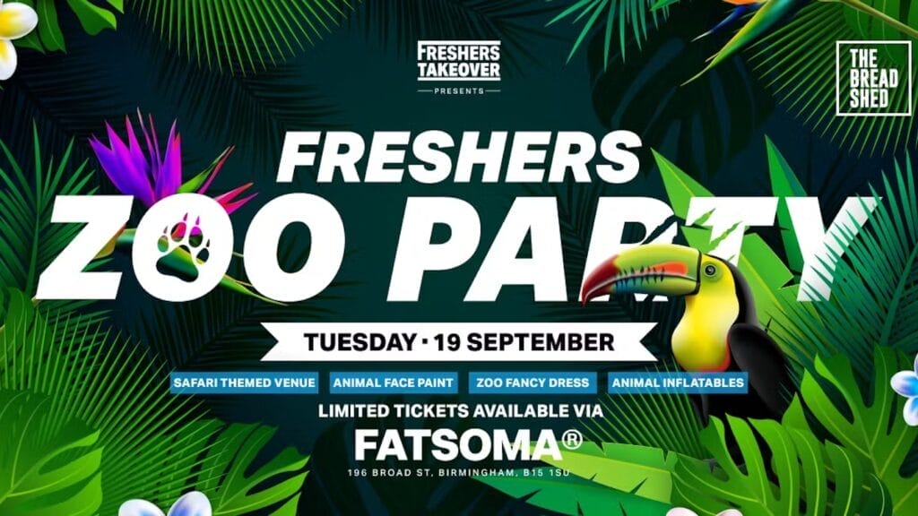 Freshers Zoo Party - 18th September, Bread Shed