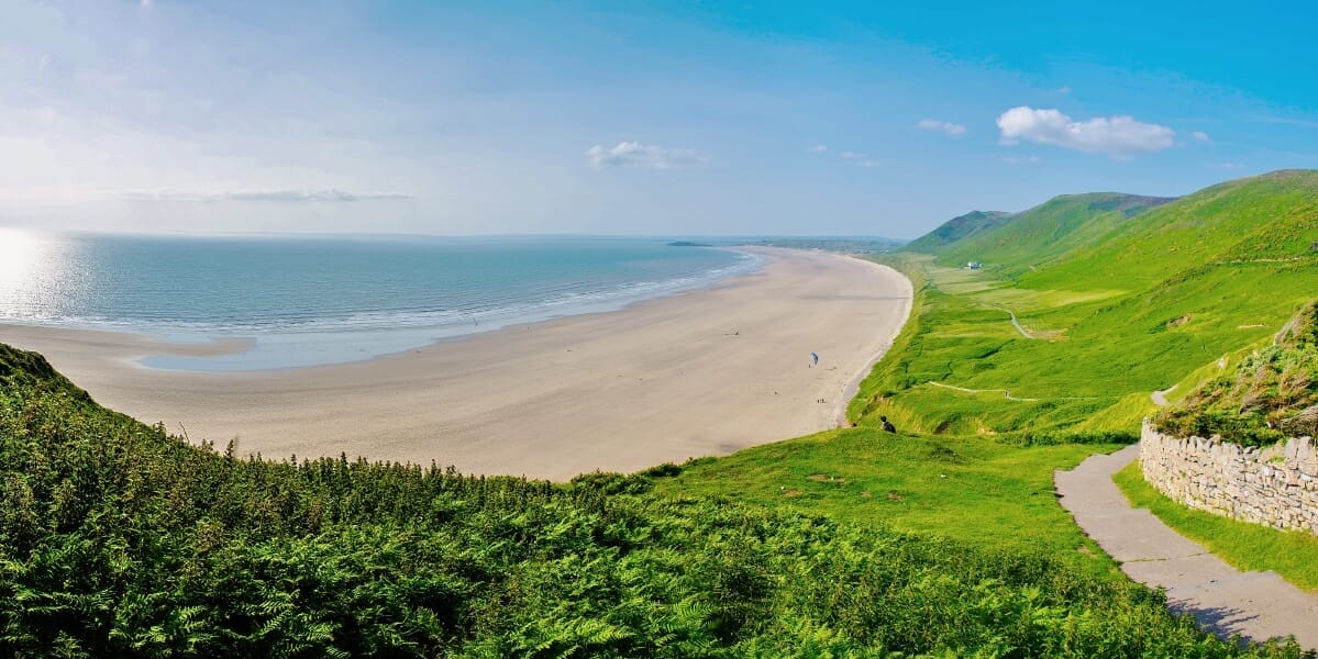 Rhossili Bay unusual places in Swansea