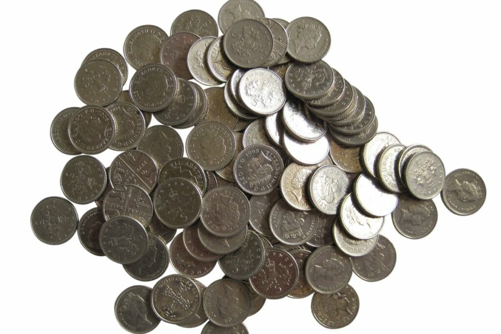 5p coins - money saving challenge