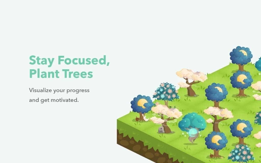 virtual forest app for focusing