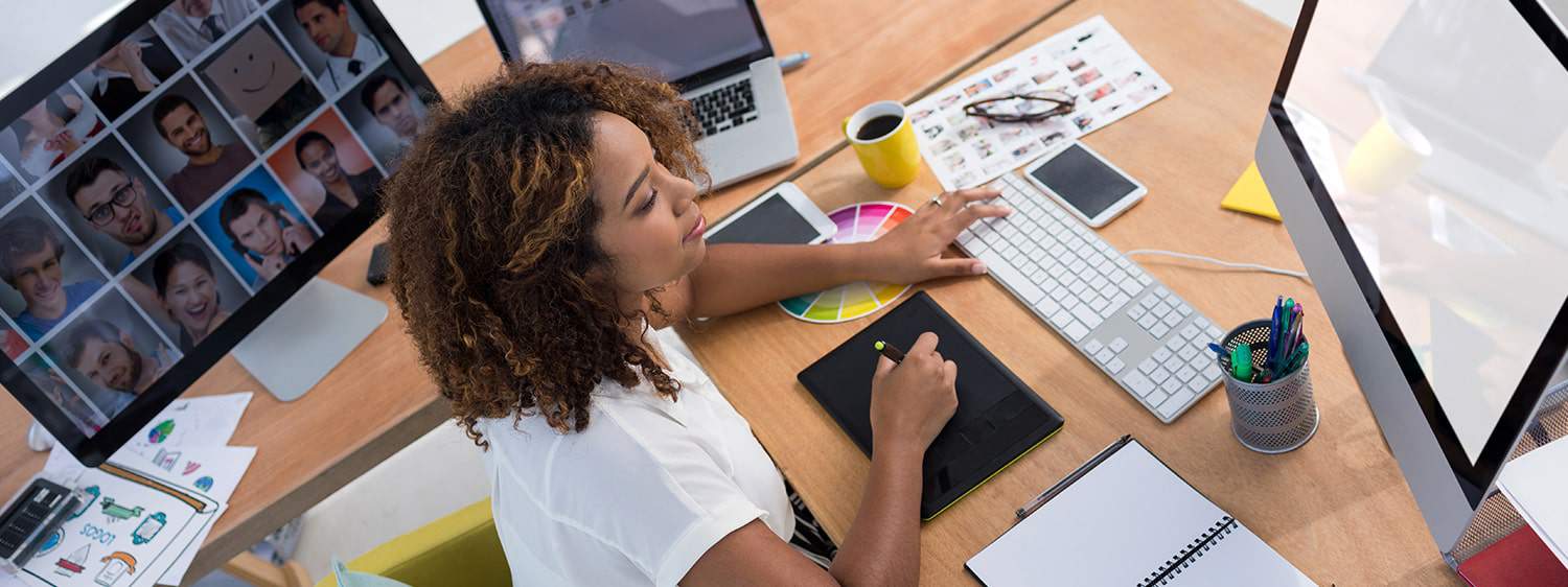 Student studying graphic design