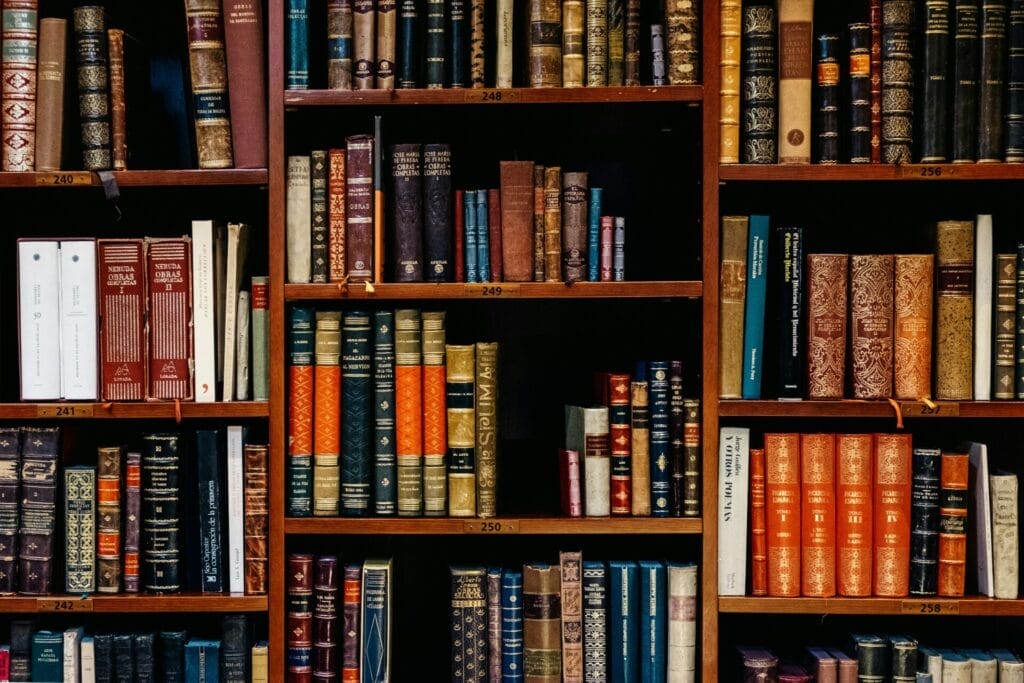 Photo of bookshelves